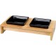 Trixie Bowl Set Ceramic Black & Wood - миски керамические в деревянной подставке Trixie Bowl Set Ceramic Black & Wood - миски керамические в деревянной подставке