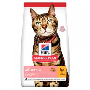 Hills Science Plan Feline Adult Light ● Хилс облегченный корм для кошек с курицей - зоомагазин Petplus