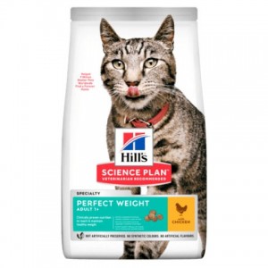 Hill's SP Feline Adult Perfect Weight - корм для кішок, схильних до набору зайвої ваги / з куркою