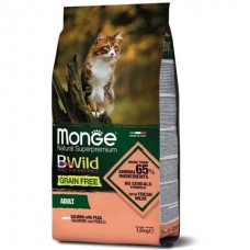 Monge BWild Grain Free Adult Cat Salmon&Peas - сухий беззерновий корм для кішок з лососем