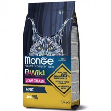 Monge BWild Low Grain Adult Cat Hare - сухий низькозерновий корм для кішок із зайчатини