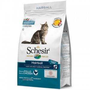 Schesir Cat Adult Hairball - сухой монопротеиновый корм для котов с длинной шерстью