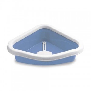 Угловой кошачий туалет для кошек Stefanplast Sprint Corner (40x56x14см) с лопаткой в комплекте Угловой кошачий туалет для кошек Stefanplast Sprint Corner (40x56x14см) с лопаткой в комплекте