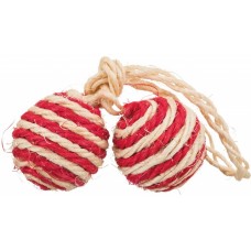 Trixie 2 Balls on a Rope - Іграшка 2 м'ячика з волокна сизаль для котів Trixie 2 Balls on a Rope - Іграшка 2 м'ячика з волокна сизаль для котів