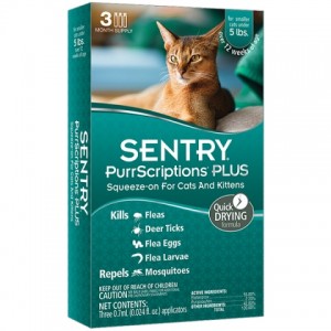 SENTRY ПУРРСКРИПШНС (PurrScriptions) краплі від бліх та кліщів для котів до 2,2 кг, із захистом від паразитів на один місяць