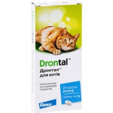 Elanco Drontal (Дронтал) Cat - антигельмітний засіб широкого спектру для котів на 4 кг ваги