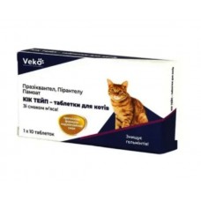 Veko (Віко) Kick-Tape Cats - таблетки проти гельмінтів для кішок зі смаком м'яса Veko (Віко) Kick-Tape Cats - таблетки проти гельмінтів для кішок зі смаком м'яса