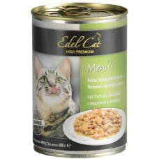 Edel Cat (Едель Кeт) mit Truthahn und Leber - вологий консервований корм для кішок з індичкою та печінкою / шматочки в соусі