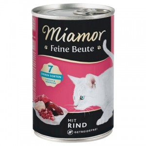 : Miamor Feine Beute Beef Cat – це 7 видів м'яса та субпродуктів, у тому числі м'ясо яловичини