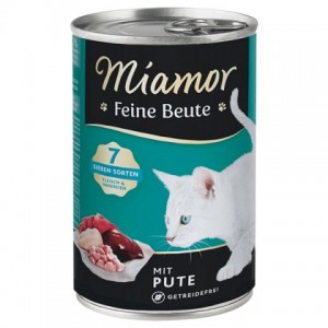 : Miamor Feine Beute Turkey Cat – це 7 видів м'яса та субпродуктів, у тому числі м'ясо індички