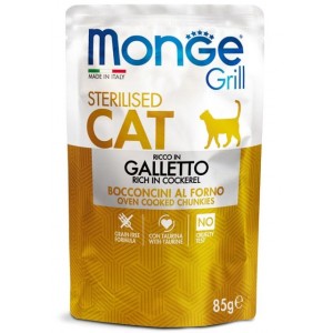 : Консервы Monge для стерилизованных кошек с нежным мясом петуха (Grill Wet Cat Adult Сockerel) - вкусный влажный корм для кастрированных котов : Консервы Monge для стерилизованных кошек с нежным мясом петуха (Grill Wet Cat Adult Сockerel) - вкусный влажный корм для кастрированных котов