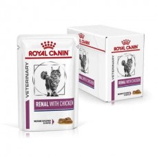 Royal Canin VD Feline RENAL Poushes - волога дієта для кішок з нирковою недостатністю в павучах / шматочки курки в соусі