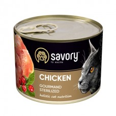 Savory Cat Gourmand Adult Sterilised Chicken – консерви для стерилізованих котів з м'ясом курки Savory Cat Gourmand Adult Sterilised Chicken – консерви для стерилізованих котів з м'ясом курки