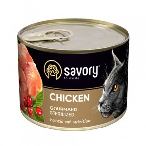 Консерви для стерилізованих кішок з куркою «Savory Cat Gourmand Adult Sterilised Chicken» - а також кішок, які страждають зайвою вагою - дізнатися більше!