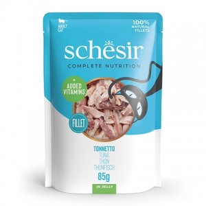 Вологий корм для кішок з тунцем "Schesir Adult Tuna in Jelly" шматочки рибного філе в желе | дізнатися більше Вологий корм для кішок з тунцем "Schesir Adult Tuna in Jelly" шматочки рибного філе в желе | дізнатися більше