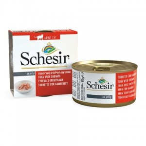 Schesir ТУНЕЦ С КРЕВЕТКАМИ (Tuna Prawns) влажный корм консервы для кошек, банка