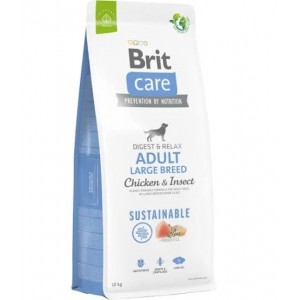 : Сухий корм для собак великих порід Brit Care Dog Sustainable Adult Large Breed (курка та комахи) - Petplus
