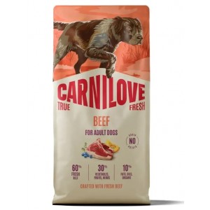 Сухе беззернове харчування для собак (Carnilove True Fresh Beef Adult) із яловичиною у зоомагазині Петплюс