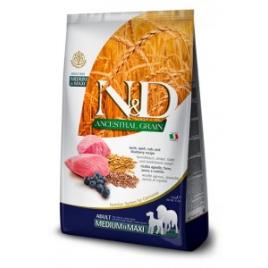 : Корм Farmina N&D Low Grain с ягненком, черникой для взрослых собак средних и крупных пород