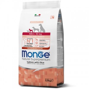 : Сухой Корм Для Щенков Малых Пород Лосось Рис (Monge Salmon&Rice) - закажи в зоомагазине Petplus