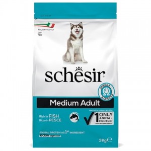 Schesir Dog Medium Adult Fish - сухой монопротеиновый корм для собак средних пород Schesir Dog Medium Adult Fish - сухой монопротеиновый корм для собак средних пород