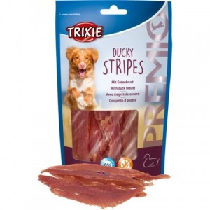 Питательное и вкусное лакомство из сушёной утиной грудки для собак (Trixie Premio Ducky Stripes) в зоомагазине - Пэтплюс Питательное и вкусное лакомство из сушёной утиной грудки для собак (Trixie Premio Ducky Stripes) в зоомагазине - Пэтплюс