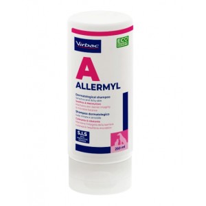 Протиалергенний шампунь для котів та собак «Virbac Allermyl Medicated Shampoo» очищує шкіру та зменшує свербіж | Petplus