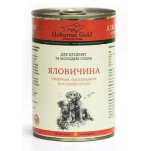 Купити німецький консервований корм Hubertus Gold, консерви для цуценят та молодих собак, Хубертус Голд Яловичина з Яблуком та Пастернаком та лляною олією, доставка корму для собак по Києву та Україні Купити німецький консервований корм Hubertus Gold, консерви для цуценят та молодих собак, Хубертус Голд Яловичина з Яблуком та Пастернаком та лляною олією, доставка корму для собак по Києву та Україні