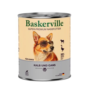 Консервований вологий корм для собак Baskerville Super Premium з телятиною та м'ясом гусака в зоомагазині - Petplus