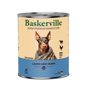 Консервований вологий корм для собак «Baskerville Super Premium Lamb&Cock» з ягнятком та півнем у зоомагазині - Petplus Консервований вологий корм для собак «Baskerville Super Premium Lamb&Cock» з ягнятком та півнем у зоомагазині - Petplus