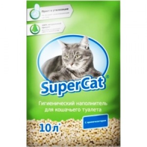 SUPER CAT (пресована тирса для котів, ароматизована, зелена)